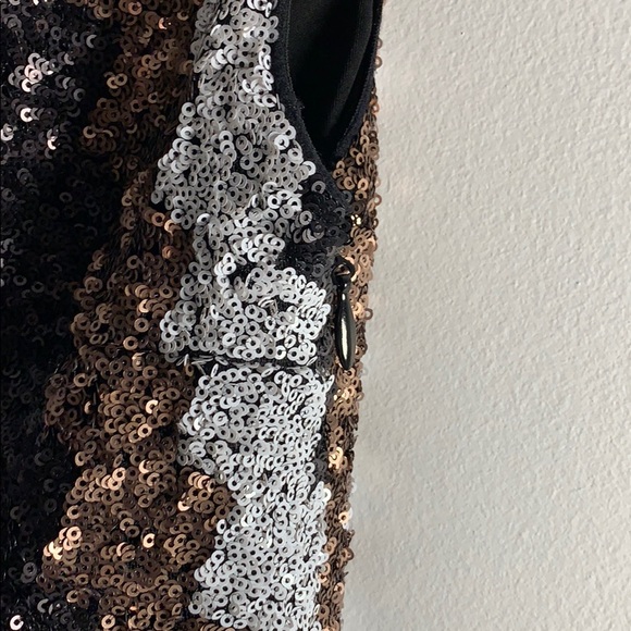 Cute bebe Sequin Cocktail Dress - Copper, Black and White - Picture 5 of 8